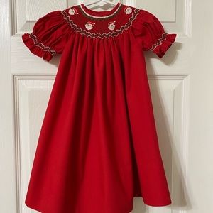 Sweet Angela by Rosalina Smocked Santa Dress